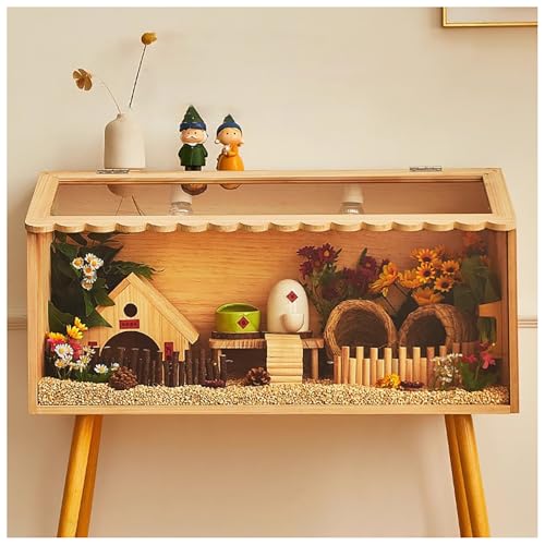 JUNFUNNLE 60CM Holz Hamsterkäfig Groß, Kleintierstall mit Spielhaus für Gerbils & Nager, Sicherheitsverriegelung, Schaukeln & Leitern, Öffnbares Dach & Hütte, Massivholz JUNFUNNLE 60CM Holz Hamsterkäfig Groß, Kleintierstall mit Spielhaus für Gerbils & Nager, Sicherheitsverriegelung, Schaukeln & Leitern, Öffnbares Dach & Hütte, Massivholz von JUNFUNNLE