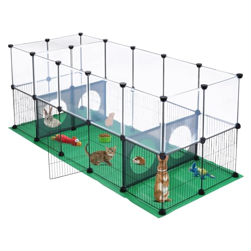 JUNGLE STONE Kaninchen-Laufstall, Meerschweinchenkäfig, eine Tür Design für Kleintiere, Hasen, Welpen, Kätzchen, Igel, DIY, erweitert, Übungszaun mit Matte, 153 x 64 x 64 cm (36 Paneele) JUNGLE STONE Kaninchen-Laufstall, Meerschweinchenkäfig, eine Tür Design für Kleintiere, Hasen, Welpen, Kätzchen, Igel, DIY, erweitert, Übungszaun mit Matte, 153 x 64 x 64 cm (36 Paneele) von JUNGLE STONE