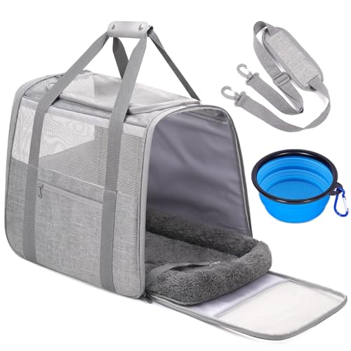 JUNGYOUN Premium Katzentragetasche – Haustier-Tragetasche für Katzen & kleine Hunde bis zu 6,8 kg – Fluggesellschaft zugelassene Reise-Hundetrage mit Anti-Flucht-Reißverschlüssen, faltbarem Reisenapf JUNGYOUN Premium Katzentragetasche – Haustier-Tragetasche für Katzen & kleine Hunde bis zu 6,8 kg – Fluggesellschaft zugelassene Reise-Hundetrage mit Anti-Flucht-Reißverschlüssen, faltbarem Reisenapf von JUNGYOON