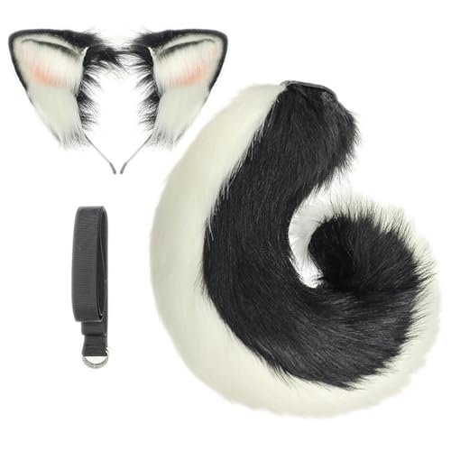 1/2pcs Hundeohren Haarbandhund Heckhund Kostüme Halloween Animal Cosplay Kostüme Hund Ohren Stirnband Kunstpelze Schwanz 1/2pcs Hundeohren Haarbandhund Heckhund Kostüme Halloween Animal Cosplay Kostüme Hund Ohren Stirnband Kunstpelze Schwanz von JUNNASALIKER