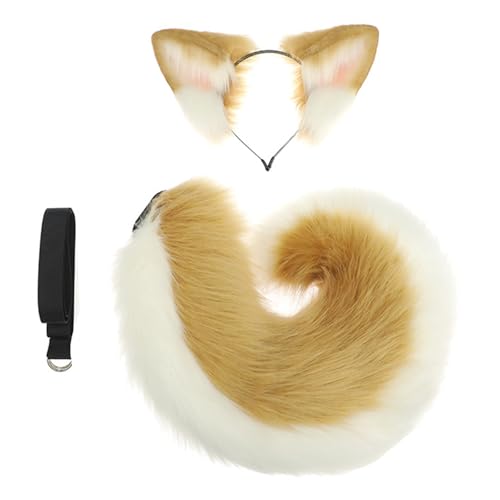 1/2pcs Hundeohren Haarbandhund Heckhund Kostüme Halloween Animal Cosplay Kostüme Hund Ohren Stirnband Kunstpelze Schwanz 1/2pcs Hundeohren Haarbandhund Heckhund Kostüme Halloween Animal Cosplay Kostüme Hund Ohren Stirnband Kunstpelze Schwanz von JUNNASALIKER