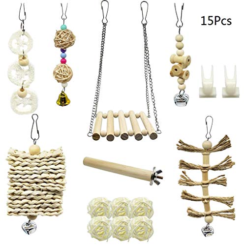 15pcs/Set Haustier Hanging Stand Saches Training Unterhaltung Haustier Vögel Käfig Hängematte Papagei Holz Schwung Kauspiel Spielzeug 15pcs/Set Haustier Hanging Stand Saches Training Unterhaltung Haustier Vögel Käfig Hängematte Papagei Holz Schwung Kauspiel Spielzeug von JUNNASALIKER