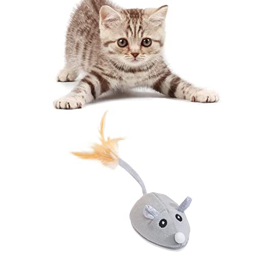 JUNNASALIKER Interaktiv Für Toy Maus Maus Automatisch Bewegende Mäuse Elektronisch Mit Federschwanz Übungsspielzeug Für Kätzchen Innenbereich Freien von JUNNASALIKER