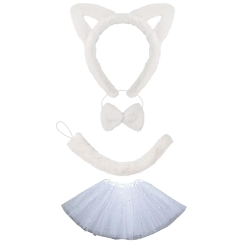 Katzen Cosplay Kostüm Set Plüsch Heckkatzen Ohren Stirnbandkatzen Gesicht Aufkleber Bögen Krawatte Für Geburtstag Halloween Kostüm Kleid Katzen Cosplay Kostüm Set Plüsch Heckkatzen Ohren Stirnbandkatzen Gesicht Aufkleber Bögen Krawatte Für Geburtstag Halloween Kostüm Kleid von JUNNASALIKER