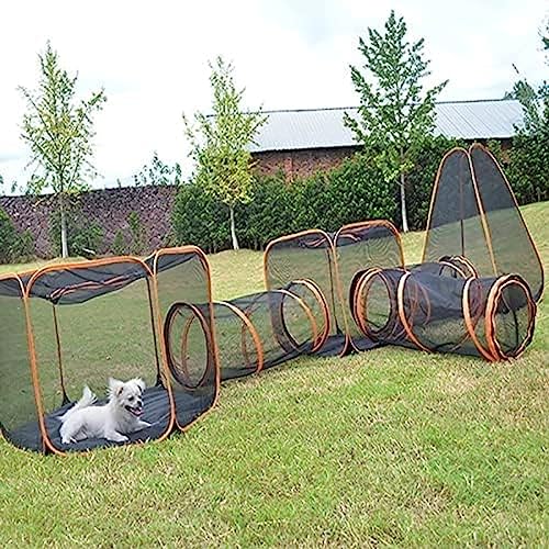 Outdoor Cat Tent 6-in-1 Portable with Tunnel Pop Up Foldable Pet Enclosures Playpen Visual Mesh House for Cat Puppy Rabbit, Ideal for Both Outdoors and Indoors Pet Play Tunnel House von JUNNIU