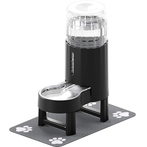 JUNSPOW Wasserspender für Haustiere mit Ständer & Silikonmatte, 7L Schwerkraft Große Kapazität Edelstahl Wasserspender, 100% BPA Frei Automatische Haustiertränke für Katzen & kleine/mittelgroße Hunde JUNSPOW Wasserspender für Haustiere mit Ständer & Silikonmatte, 7L Schwerkraft Große Kapazität Edelstahl Wasserspender, 100% BPA Frei Automatische Haustiertränke für Katzen & kleine/mittelgroße Hunde von JUNSPOW