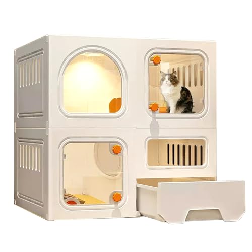 Katzenbox für Den Innenbereich mit Katzentoilette für 2 Katzen, Katzengehege Outdoor, Katzenhäuser für Hauskatzen, Katzenlaufstall für Umzäunte Hauskatzen (Size : 71x46x71cm) von JUNYOHOA