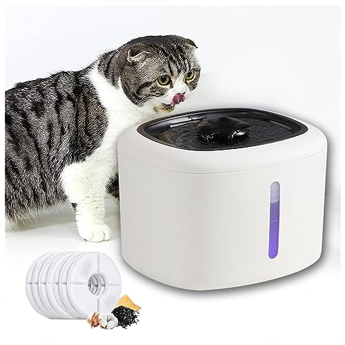 JUNZAI Katzenbrunnen Für Katzen, Ultraleiser Wasserbrunnen mit Aktivkohlefilter und Wasserpumpe Leicht zu reinigender Drinking Fountains for Cats, für Katzen, Hunde, Kleine Tiere,2.5LWhite JUNZAI Katzenbrunnen Für Katzen, Ultraleiser Wasserbrunnen mit Aktivkohlefilter und Wasserpumpe Leicht zu reinigender Drinking Fountains for Cats, für Katzen, Hunde, Kleine Tiere,2.5LWhite von JUNZAI