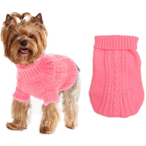 Hundepullover für kleine Hunde, Mädchen, Jungen, XS, Yorkie-Pullover, Größe XXS, warmer Rollkragenpullover für den Winter, für Chihuahua, Herbst, Winter, kaltes Wetter (nur für kleine Hunde)) von JUOMIIEL