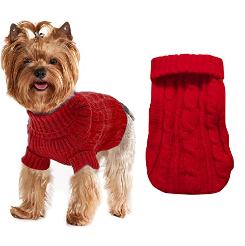 Hundepullover für kleine Hunde, Mädchen und Jungen, Größe XS, Yorkie-Pullover, XXS, Welpen, Hundepullover, Winter, warm, Rollkragen, Strickwaren, Pullover für Chihuahua, Herbst, Winter, kaltes Wetter, Hundepullover für kleine Hunde, Mädchen und Jungen, Größe XS, Yorkie-Pullover, XXS, Welpen, Hundepullover, Winter, warm, Rollkragen, Strickwaren, Pullover für Chihuahua, Herbst, Winter, kaltes Wetter, von JUOMIIEL