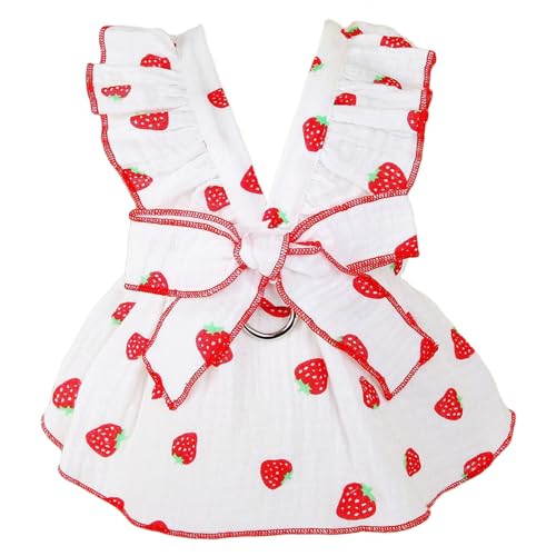 Hunde- und Katzenkleid mit Erdbeer-Aufdruck, für kleine Hunde, Schleife, Dekoration, niedliches Kleid, Prinzessinnenkleid, Welpe, Tutu, Rock, Chihuahua, Teddy, Pomeranian Sundress, Geburtstag, Urlaub, Hunde- und Katzenkleid mit Erdbeer-Aufdruck, für kleine Hunde, Schleife, Dekoration, niedliches Kleid, Prinzessinnenkleid, Welpe, Tutu, Rock, Chihuahua, Teddy, Pomeranian Sundress, Geburtstag, Urlaub, von JUOZIUI