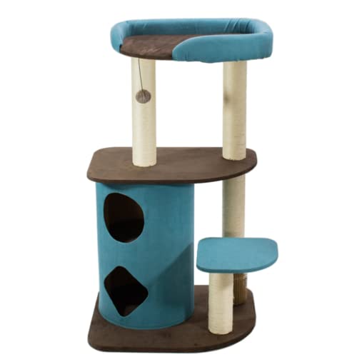 Katzenturm Modern Katzenbaum Minimalistischer Stil Katzenmöbel, Breite Ruheplattform mit Kratzstämmen, Katzenspielhaus für Ruhe Haustiermöbel von JUSHIW
