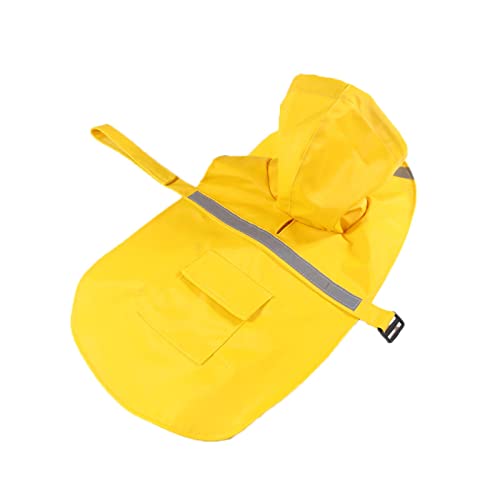 Dog Raincoat Waterproof Dog Coat Jacket Dog Raincoats Waterproof Small with Hood Large Breed Pet Clothes Reflective Cursor Snow Protection Durable Comfortable (L,Yellow) von JUSHZ