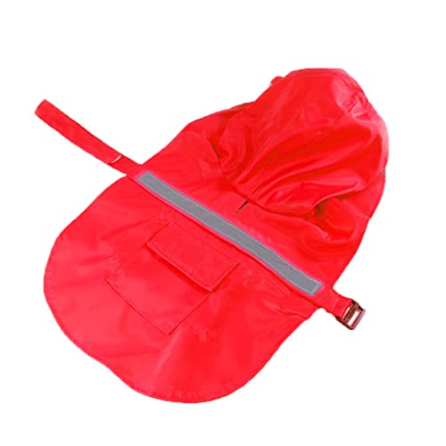 Dog Raincoat Waterproof Dog Coat Jacket Dog Raincoats Waterproof Small with Hood Large Breed Pet Clothes Reflective Cursor Snow Protection Durable Comfortable (M,red) von JUSHZ