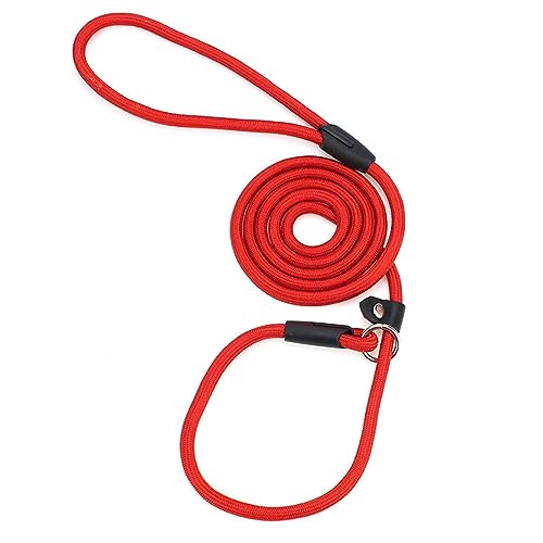 Hundeleine Brustgeschirre Kleine Hunde Leicht Mittelgroße Hunde1.35m Leine Hund Verstellbar Hundegeschirr Strapazierfähiges Nylon 135cm Abnehmbare Schnalle Einstellbare Größe (red,135cm 0.8cm) von JUSHZ