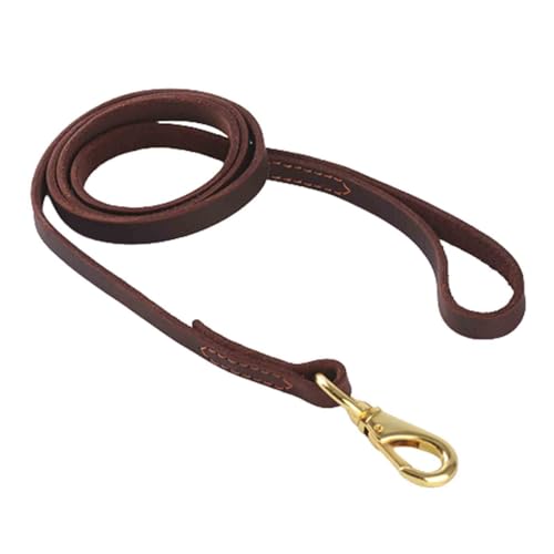 Hundeleine Große Hunde Kleine Hunde Leicht Mittelgroße Hunde Leine Hund Hundegeschirr Kordelzug Strapazierfähiges Handgenähtes Leder (Brown,1.5 Meters*2.0cm) von JUSHZ
