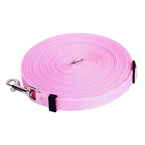 Hundeleine Große Hunde Kleine Hunde Leicht Mittelgroße Hunde Leine Hund Verstellbar Kordelzug Einstellbare Länge Metallschnalle Am Griff Haken Zinklegierung (pink,12m) von JUSHZ