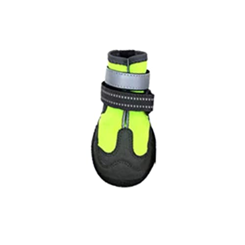 JUSHZ Hundeschuhe Pfotenschutz Dog Shoes Hund Schuhe Große Hunde 4er-Set Abriebfester Anti Rutsch Gegen Hitze rutschfeste Bequeme Verschleißfeste Laufschuhe Für Haustiere Atmungsaktiv (1,Green) von JUSHZ