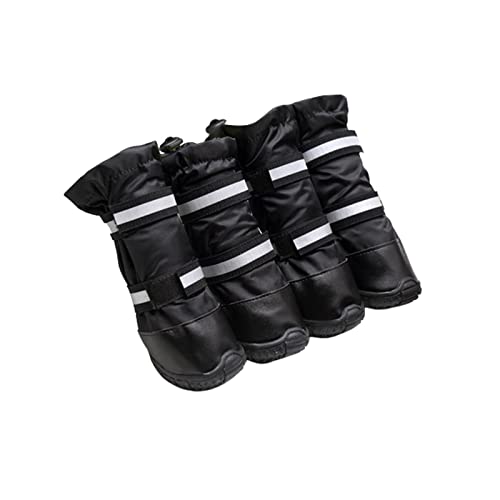 JUSHZ Hundeschuhe Wasserdicht Pfotenschutz Dog Shoes Hund Schuhe Neopren Für Große Hunde 4er-Set Mit Abriebfester Anti Rutsch Gegen Hitze Regenfest rutschfest (55,Black) von JUSHZ