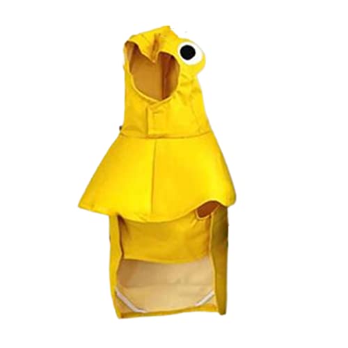 JUSHZ Regenmantel Hund Wasserdicht Regenjacke Hund Hunderegenmantel Hunderegenjacke Hunderegenmantel Regenmantel Kapuze Winddicht Haustier Hund Katze Doppelschicht Verdickt (S,Yellow) von JUSHZ