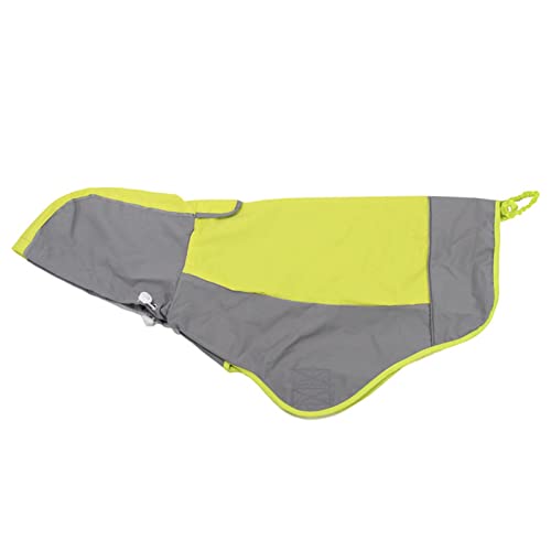 JUSHZ Regenmantel Hund Wasserdicht Regenjacke Hund Hunderegenmantel Hunderegenjacke Regenmantel Große Hunde Haustierjacke Mit Kapuze Reflektierender Streifen Outdoor-Kleidung ärmellos (7,Green) von JUSHZ