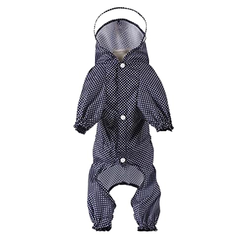 JUSHZ Regenmantel Hund Wasserdicht Regenjacke Hunderegenmantel Hunderegenjacke Hunderegenmantel Regenmantel Klein Große Hunde Mit Beinen Regencape Haustierkleidung Mit Kapuze Winddicht (L,Black) von JUSHZ