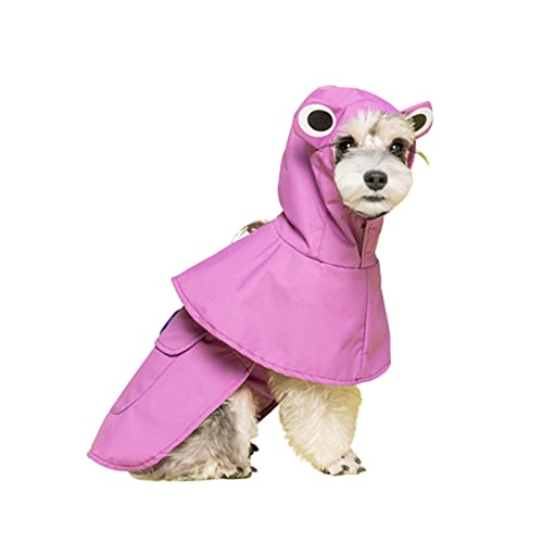 Regenmantel Hund Wasserdicht Regenjacke Hunderegenmantel Hunderegenjacke Hunderegenmantel Regenmantel Klein Kapuze Katzenponcho Mit Abschleppöse Hinterbeinriemen Winddicht (3XL,Purple) von JUSHZ