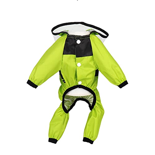 Regenmantel Hund Wasserdicht Regenjacke Hunderegenmantel Hunderegenjacke Hunderegenmantel Regenmantel Klein Kapuze Mit Beinen Haustierkleidung Transparenter Mit Abschleppöffnung (4XL,Green) von JUSHZ