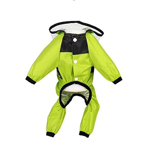 JUSHZ Regenmantel Hund Wasserdicht Regenjacke Hunderegenmantel Hunderegenjacke Hunderegenmantel Regenmantel Klein Kapuze Mit Beinen Haustierkleidung Transparenter Mit Abschleppöffnung (4XL,Green) von JUSHZ