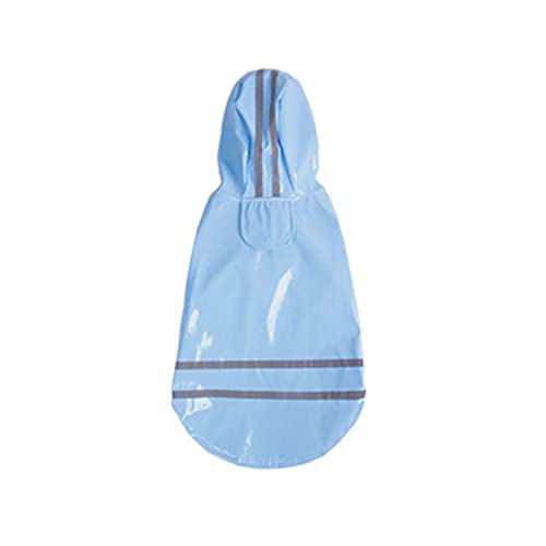 JUSHZ Regenmantel Hund Wasserdicht Regenjacke Hunderegenmantel Hunderegenjacke Hunderegenmantel Regenmantel Klein Kapuze Mit Kapuze Winddichtes PU wasserdichte Krempe Reflektierender (XL,Blue) von JUSHZ