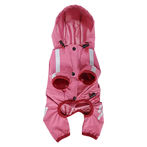 JUSHZ Regenmantel Hund Wasserdicht Regenjacke Hunderegenmantel Hunderegenjacke Hunderegenmantel Regenmantel Klein Katzen-Poncho Verdeckte Traktionsöffnung Reflektierendes (S,pink) von JUSHZ