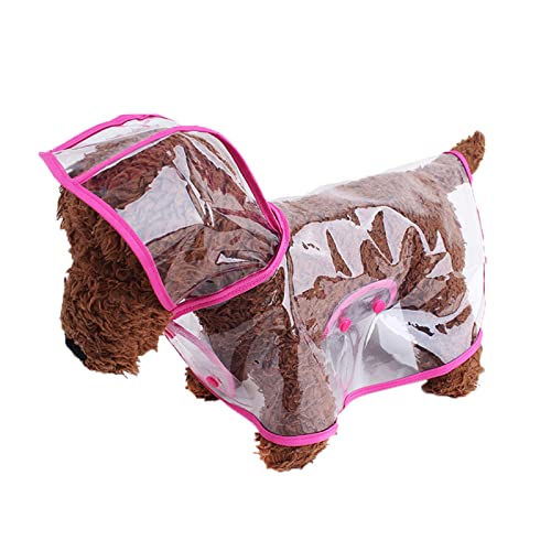 JUSHZ Regenmantel Hund Wasserdicht Regenjacke Hunderegenmantel Hunderegenjacke Klein Große Hunderegenmantel Regenmantel Kapuze Katzenumhang Doppelte Druckknöpfe Einfache Größenanpassung (3XL,pink) von JUSHZ