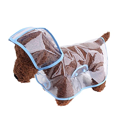 JUSHZ Regenmantel Hund Wasserdicht Regenjacke Hunderegenmantel Hunderegenjacke Klein Große Hunderegenmantel Regenmantel Kapuze Katzenumhang Doppelte Druckknöpfe Einfache Größenanpassung (XS,Blue) von JUSHZ