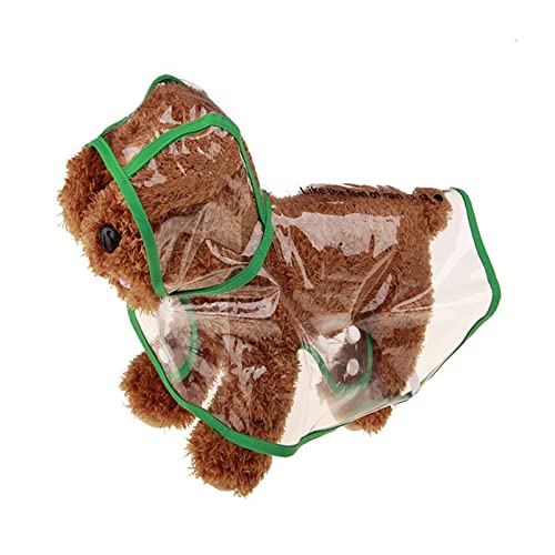 Regenmantel Hund Wasserdicht Regenjacke Hunderegenmantel Hunderegenjacke Klein Große Hunderegenmantel Regenmantel Kapuze Katzenumhang Doppelte Druckknöpfe Einfache Größenanpassung (XS,Green) von JUSHZ