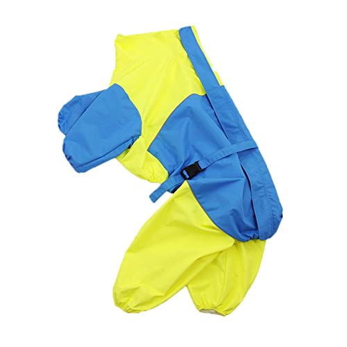 Regenmantel Hund Wasserdicht Regenjacke Hunderegenmantel Hunderegenjacke Regenmantel Kapuze Klein Große Mit Beinen Hunderollkragenjacke Regencape Kleidung Für Haustiere (4XL,Yellow) von JUSHZ