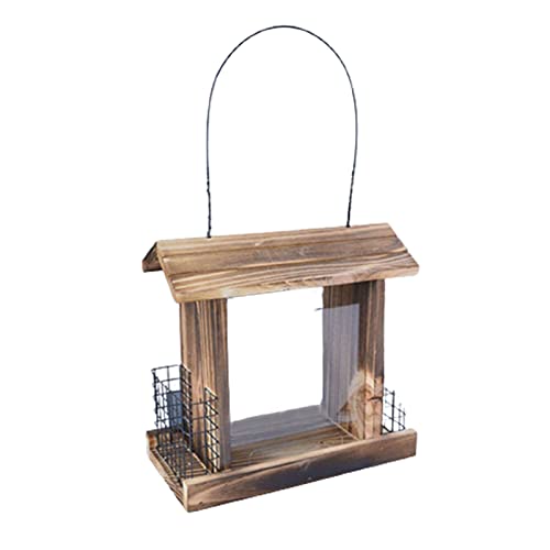 Vogelhäuser Vogelhäuschen Dekorative Vogelhaus Futterhaus Kauig Modern Wildvogel Zubehör Holz Das kreative Vogelhaus Anhänger (20 x 17 x 17 cm) von JUSHZ