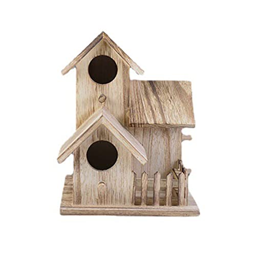 Vogelhäuser Vogelhäuschen Vogelhäuschen Futterhaus Kauen Modern Wildvogelbedarf Holz Pastorale Vogelnest Haustier (20 x 15 x 15 cm) von JUSHZ