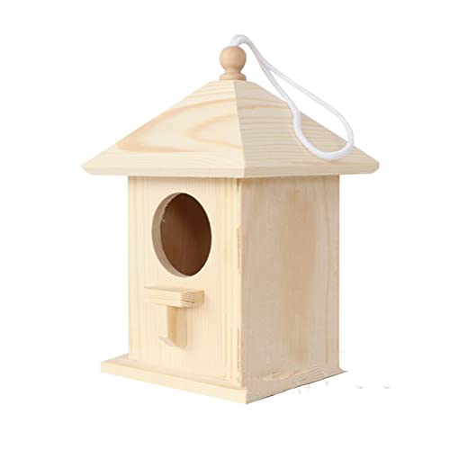 Vogelhäuser Vogelkäfige Holz Dekorative Vogelhaus Futterhaus Kauen Modern Wildvogelbedarf Holz Vogelhaus Outdoor Papagei Vogelnest (25 x 12,5 x 11 cm) von JUSHZ