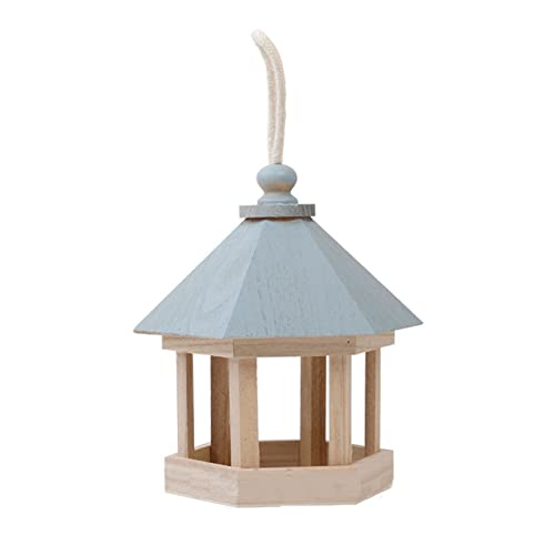 Vogelhäuser Vogelkäfige Holz Dekorative Vogelhaus Futterhaus Kauen Modern Wildvogelbedarf Pastorales Papageiennest Vogelspielzeug Die Farbe (14 x 16 x 19 cm, blau) von JUSHZ