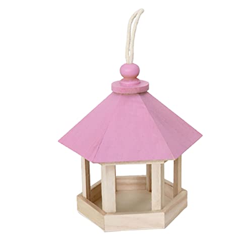 Vogelhäuser Vogelkäfige Holz Dekorative Vogelhaus Futterhaus Kauen Modern Wildvogelbedarf Pastorales Papageiennest Vogelspielzeug Die Farbe (14 x 16 x 19 cm, rosa) von JUSHZ