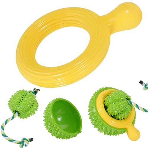 Dog Discs Toy, Durable Flying Discs for Throwing Catching, 3-in-1 Dogs Toys, Unzerstörbares Haustier-Kauspielzeug für aggressives Kauen, reduziert Angstzustände, interaktives Spielzeug für Langeweile Dog Discs Toy, Durable Flying Discs for Throwing Catching, 3-in-1 Dogs Toys, Unzerstörbares Haustier-Kauspielzeug für aggressives Kauen, reduziert Angstzustände, interaktives Spielzeug für Langeweile von JUSTYEZI