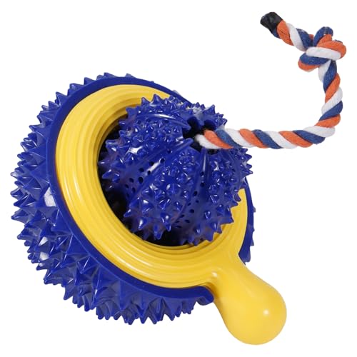 JUSTYEZI 3 in 1 Hundespielzeug Haustier Kauspielzeug Futter Trinkschale Reduziert Angst Interaktives Hundepuzzle Spielzeug (Blaues Set) von JUSTYEZI