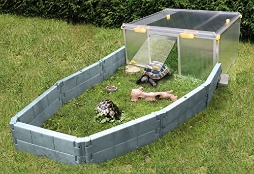 Juwel Auslaufgehege für Schildkröten (Basalt-grau, Zubehör für Schildkrötenhaus Paula, inkl. 14 Bausteine, einfache Montage, Freilauf für Reptilien) 20529 von JUWEL