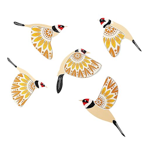 JUYAXIN Wanddekorationen aus Holz, skandinavische Bauernhäuser, Vogel-Wanddekoration, 5-teilig, handgefertigtes Set für Heimdekorationen, Vogelliebhaber, das Themen-Heim-Set JUYAXIN Wanddekorationen aus Holz, skandinavische Bauernhäuser, Vogel-Wanddekoration, 5-teilig, handgefertigtes Set für Heimdekorationen, Vogelliebhaber, das Themen-Heim-Set von JUYAXIN