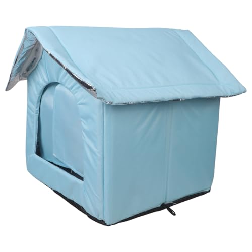 Katzennest streunende Katzen Unterschlupf mit isolierendem Futter und wasserabweisend für den Außenbereich, bequem und warm, Tierheim von JUYAXIN