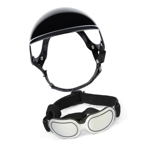Verstellbare Haustierbrille, Hundehelm, Motorradhelm, Sicherheitsmütze mit Schutzbrille Verstellbare Haustierbrille, Hundehelm, Motorradhelm, Sicherheitsmütze mit Schutzbrille von JUYAXIN