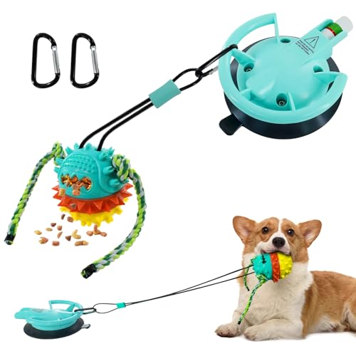 Hundespielzeug, Ball, Saugnapf, Hundespielzeug für aggressive Kauer, selbstspielendes Spielzeug für Langeweile mit einzeln und abnehmbaren Saugnäpfen, auch für Haustiere, zum Baden und Bürsten von JUYLTOOL