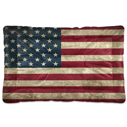 JUZIHAI Amerikanische Flagge, Hundebett-Matte, Hundebox-Pad, Haustiermatten, Katzenbetten mit rutschfester Unterseite, waschbar, weich, flauschig, Hundehütte, Bodenmatte für kleine, mittelgroße und JUZIHAI Amerikanische Flagge, Hundebett-Matte, Hundebox-Pad, Haustiermatten, Katzenbetten mit rutschfester Unterseite, waschbar, weich, flauschig, Hundehütte, Bodenmatte für kleine, mittelgroße und von JUZIHAI