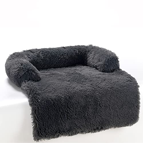 JUZIPS Hundebett Flauschig Waschbar Hundedecke, Hundekissen Mittelgroße Hund, Hundematte Grosse Hunde Sofa, Katzenbett Couch Für Sofaschutz Kleine Katzen Katzenkorb (XL, Schwarz) von JUZIPS