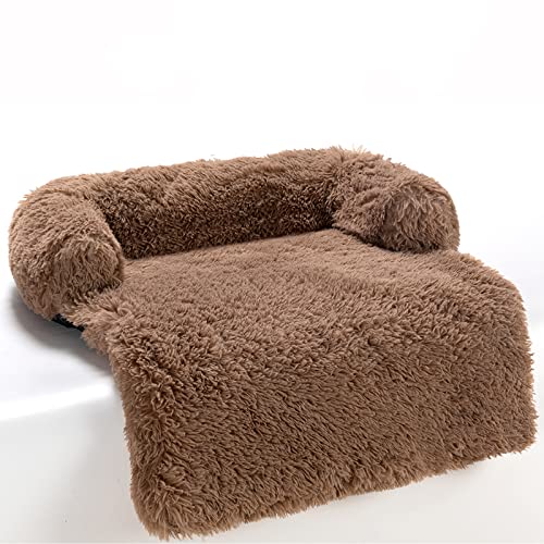 JUZIPS Hundebett Flauschig Waschbar Hundedecke, Hundekissen Mittelgroße Hund, Hundematte Grosse Hunde Sofa, Katzenbett Couch Für Sofaschutz Kleine Katzen Katzenkorb (S, Braun) von JUZIPS